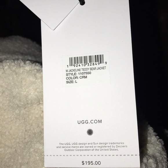 WOMENS UGG JACKELINE TEDDY BEAR JACKET CREAM ZIPUP - Picture 13 of 13